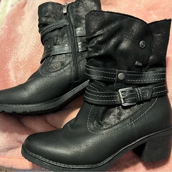 Spring Step Boisa Black water-resistant vegan leather boots shock resist heals - Picture 10 of 10